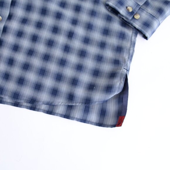 The North Face Grey Blue Flannel Button Up Breathable Hiking Shirt Size XL - Picture 7 of 14